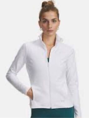 Under Armour Women’s White Full-Zip athletic Jacket with stretch